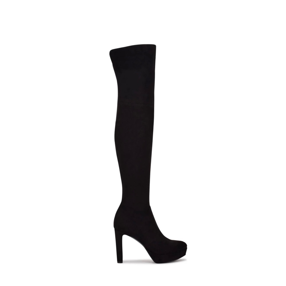 Gotcha Over The Knee Platform Boot - Black